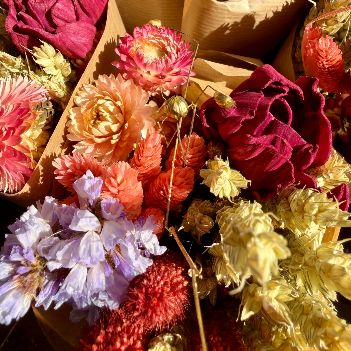 Burgundy Dried Flower Bouquet | Moody Home Decor