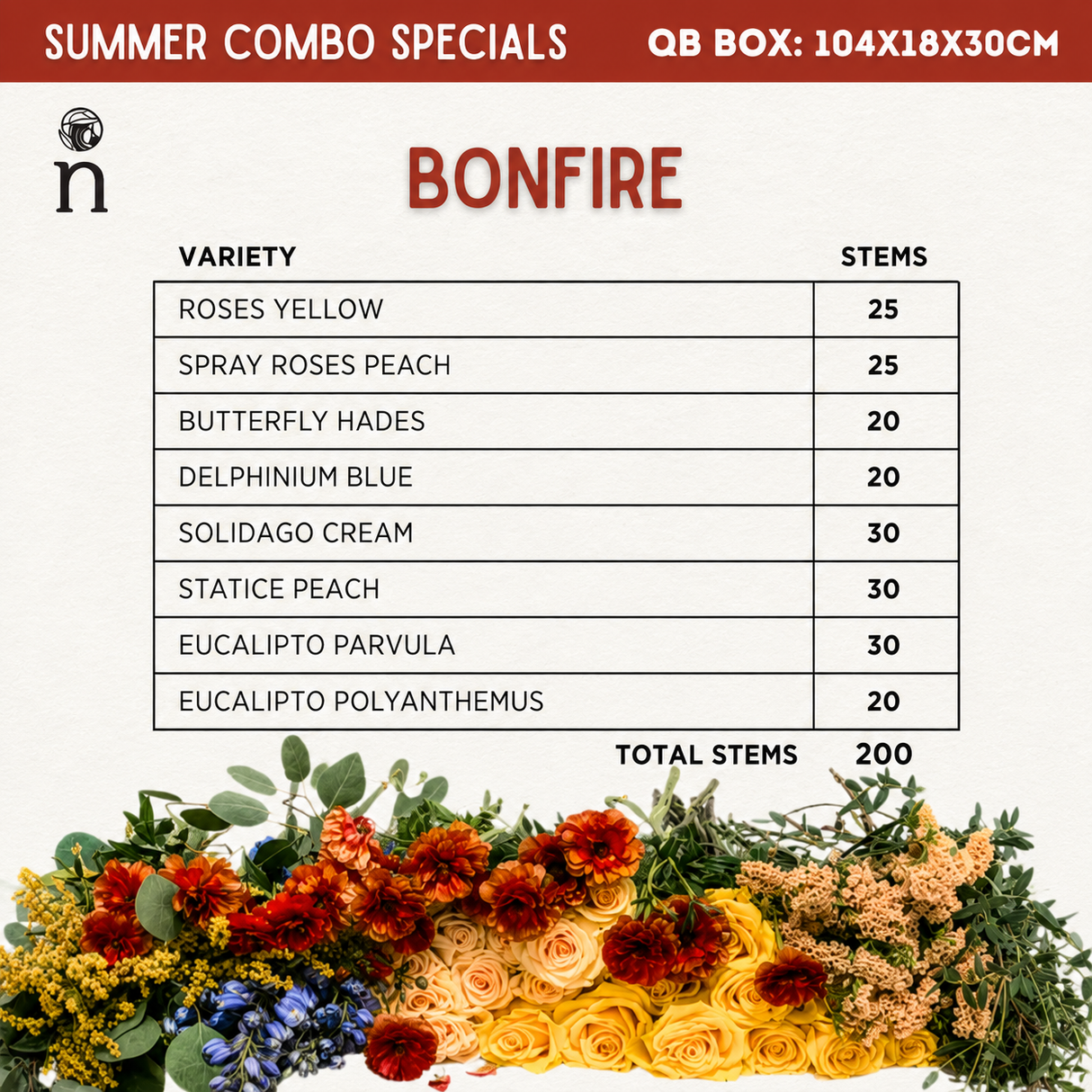 Bonfire | Farm-Direct DIY Bulk Fresh Flower Combo Box