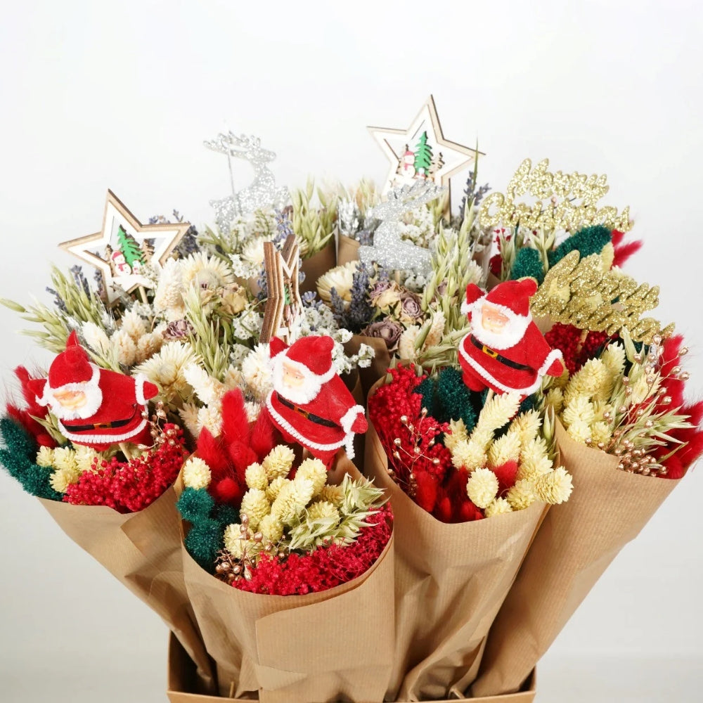 Dried Flowers - Market Bouquet - Christmas w/ Picks.