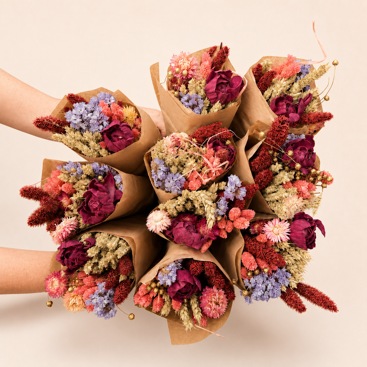 Burgundy Dried Flower Bouquet | Moody Home Decor