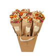 Orange dried market bouquet of preserved orange florals
