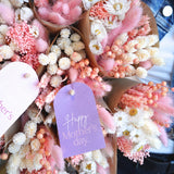 Dried Flowers - Market Bouquet - Blush w/ Mother's Day Cards
