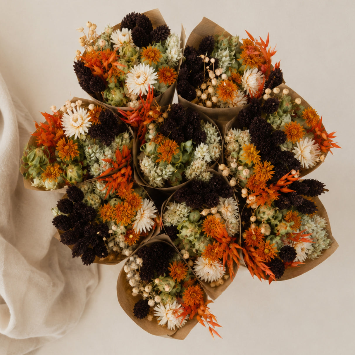 Dark Amber Dried Flower Bouquet | Fall & Autumn Home Decor